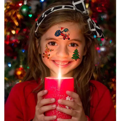 Miniatura 4 de 240 tatuajes temporales de Navidad para niños, 20 hojas de tatuajes falsos de Navidad para niñas y niños, regalos de fiesta de Navidad, decoración