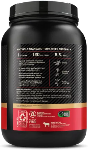 Miniatura 11 de Optimum Nutrition Gold Standard 100% proteína de suero en polvo, chocolate doble rico, 1.98 libras (el embalaje puede variar)