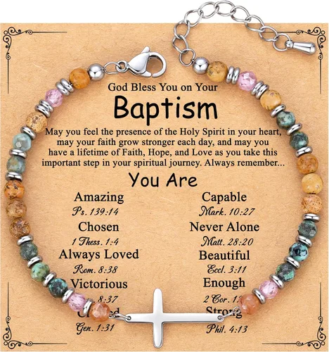 Miniatura 15 de TONY & SANDY Pulsera de cruz cristiana para mujer, regalo de San Valentín para ella, regalo de confirmación de bautismo, Pascua, regalo único