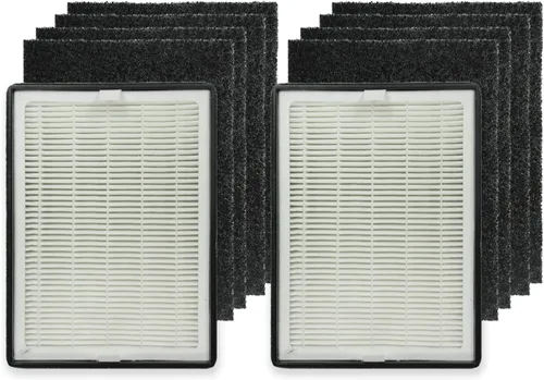 PUREBURG Filtro de repuesto compatible con LEVOIT LV-H126 purificador de aire piezas de filtro LV-H126-RF, 2 H13 True HEPA y 8 prefiltros de carbón