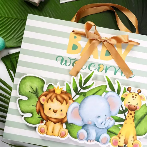 Miniatura 22 de Loveinside Bolsa de regalo de koala gris bebé con papel de seda y tarjeta de felicitación para baby shower, nuevos padres y más, 16 x 6 x 12