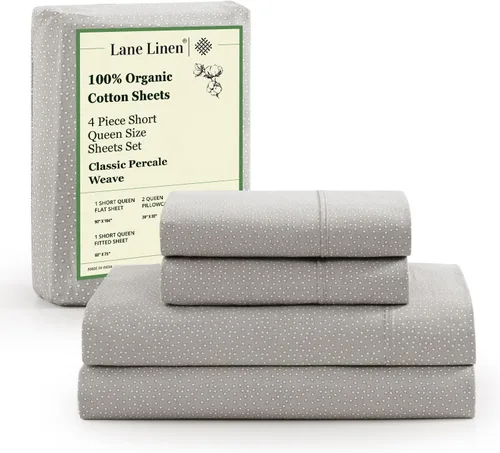 Miniatura 72 de LANE LINEN Sábanas 100% algodón orgánico para cama tamaño King, sábanas de percal suave, transpirables, de lujo, estilo hotelero, lavables a 09