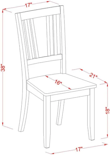 Miniatura 6 de East West Furniture SHDU5-BLK-W - Juego de comedor de 5 piezas para 4 personas, incluye una mesa de cocina redonda con pedestal y 4 sillas