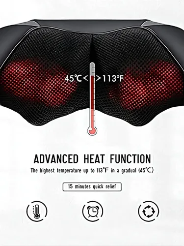 Miniatura 2 de Masajeador de cuello y espalda con calor, masaje eléctrico de hombros con 8 nodos, masajeadores shiatsu 3D de tejido profundo para aliviar el dolor