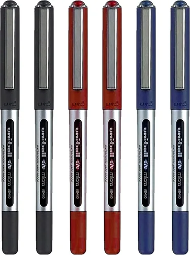 Miniatura 2 de uni-ball Eye Micro Ub-150 - Bolígrafo de tinta de gel (0.020 in, 6 unidades, 2 unidades, negro, 2 azules, 2 rojos), en caja de regalo