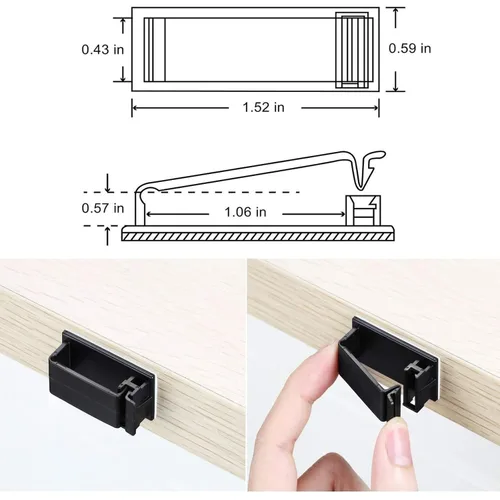 Miniatura 2 de 50 clips autoadhesivos para organizar cables, organizadores de cables, soportes para cables para PC, laptop, cable Ethernet, escritorio, oficina