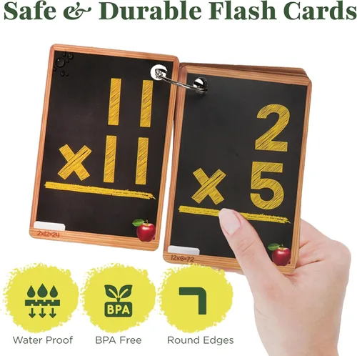 Miniatura 6 de Star Right Juego de 4 tarjetas de matemáticas – Suma, resta, multiplicación, división con 4 anillos – 208 tarjetas para niños de 6 años en adelante