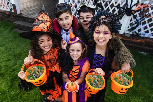 Miniatura 6 de Fruidles Monedas de dinero de monstruo de Halloween, rellenos de bolsas de fiesta de dulce o truco, envueltas individualmente en papel de aluminio