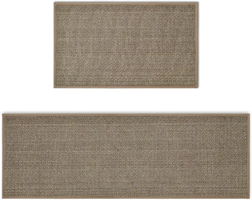 Miniatura 21 de Artoid Mode Juego de 2 alfombras y tapetes de cocina lavables, de goma antideslizante, absorbentes, para el frente del fregadero, 17 x 29 y 17 x 47