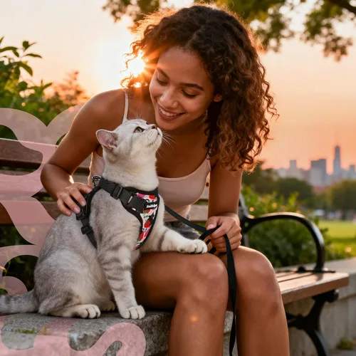 Miniatura 9 de rabbitgoo Cat Harness and Leash Set, Escape Proof Vest, XXS, Berry Pounce Soft Breathable Mesh, No-choke Adjustable Fit, Snap Buckles, Sturdy