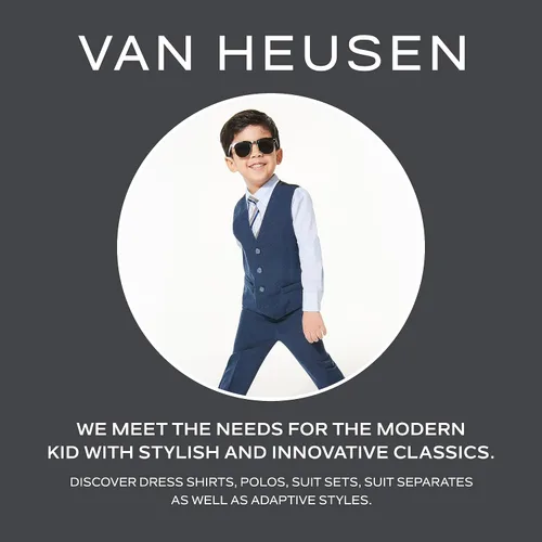 Miniatura 4 de Van Heusen Conjunto de camisa de vestir y corbata con botones y cuello de manga larga para niños