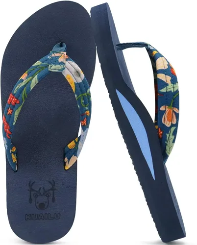 Miniatura 11 de KuaiLu Chanclas con soporte de arco para mujer, cómodas, ligeras, suaves, acolchadas, para yoga, sandalias para caminar