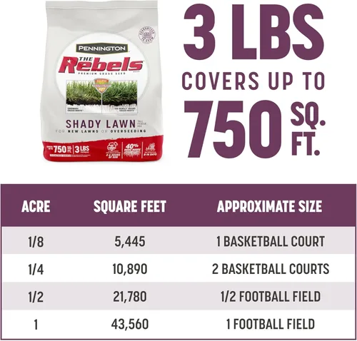 Miniatura 8 de Pennington The Rebels mix de semillas de césped Tall Fescue para zonas sombrías, 3 libras