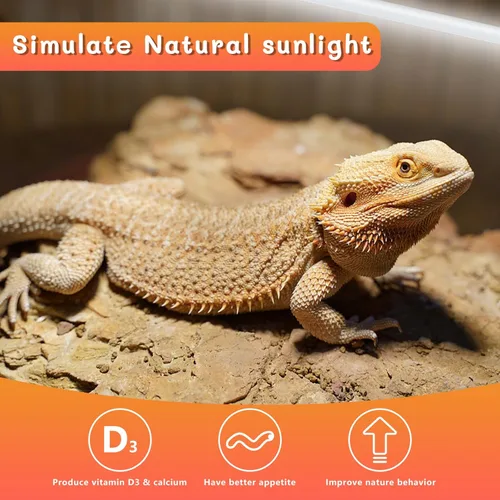 Miniatura 5 de T5 UVB - Luz de reptil de 24 W 10.0, bombilla UVA UVB para reptiles, paquete de 2 tubos de lámpara UVB para reptiles para dragón barbudo