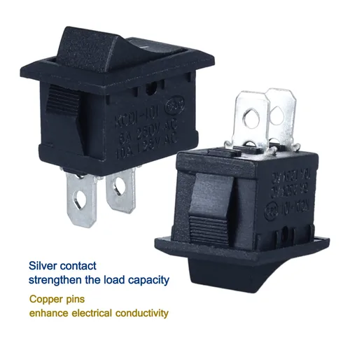 Miniatura 4 de Interruptor basculante de 2 pines y 2 posiciones SPST con cierre de encendido y apagado, 6 unidades, 12 V, 110 V, 250 V, 10 A