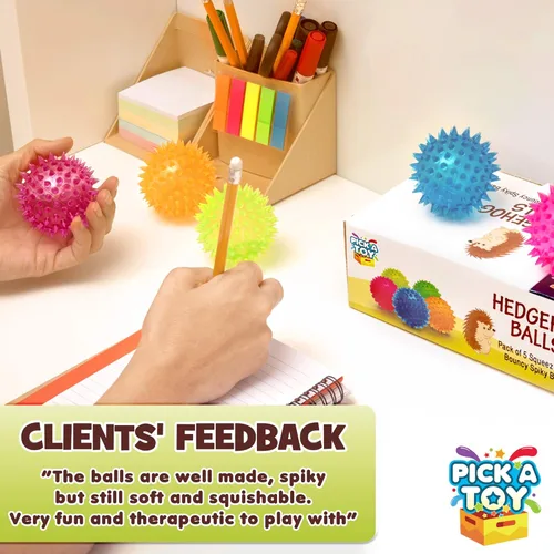 Miniatura 3 de Juguetes sensoriales para aliviar el estrés Fidget Spiky Ball 5 piezas – Juego de bolas de juguete antiestrés ecológicas para hombres, mujeres