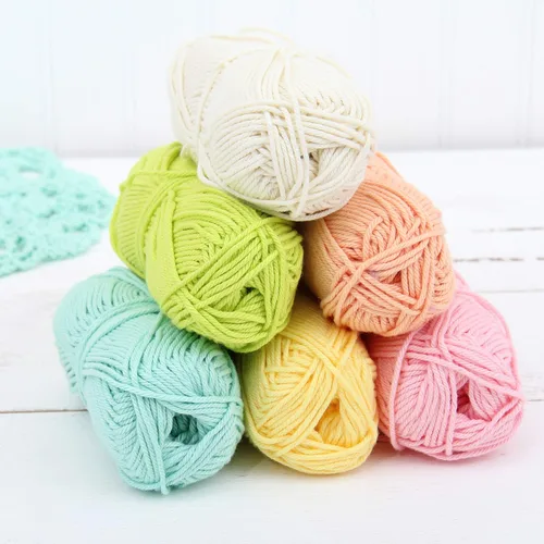 Miniatura 6 de Threadart Crochet - Juego de hilo de algodón 100 % puro, colores de ambiente de playa, paquete de 4 madejas cada una de 1.76 onzas, hilo de estambre