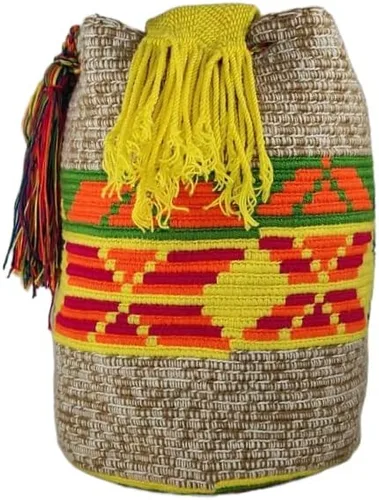 Miniatura 4 de Mochila Wayuu colombiana 100 % auténtica, hecha a mano, producto artesanal, bolsa de viaje cruzada de diseño único, estilos multicolor..