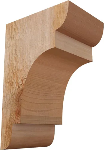 Miniatura 120 de Ekena Millwork COR04X12X12NEB00RWR 4 pulgadas de ancho x 12 pulgadas de profundidad x 12 pulgadas de alto New Brighton Rough Sawn Corbel, cedro rojo