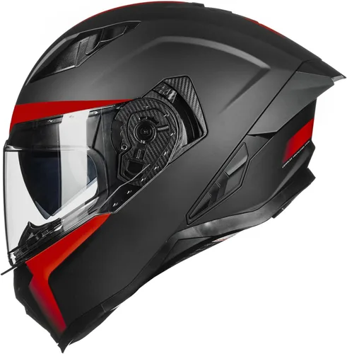 Miniatura 7 de Casco de motocicleta Auboa de cara completa para adultos, hombres y mujeres, con doble visera, Street Bike Racing, DOT, modelo MF565