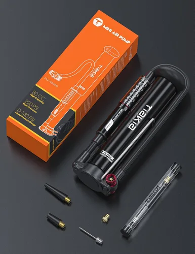 Miniatura 7 de Bomba de Bicicleta Tiakia con Medidor, Bomba de Bicicleta de Alta Presión, Bomba de Aire Manual Portátil de Alto Volumen Compatible con Válvulas