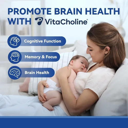 Miniatura 2 de Suplementos prenatales de colina, cápsulas líquidas para concentración, memoria y energía, 500 mg de VitaCholina pura, apoya el desarrollo cognitivo