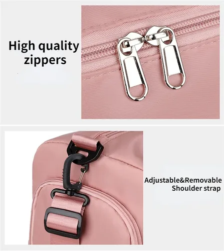 Miniatura 5 de Bolsa de gimnasio con compartimento para zapatos, bolsa de viaje impermeable para mujer, bolsa de mano para deporte, fin de semana, bolsa