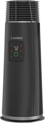 Lasko - Calefactor de torre de cerámica oscilante de 360 grados para el hogar con seguridad antivuelco, termostato ajustable, temporizador, control
