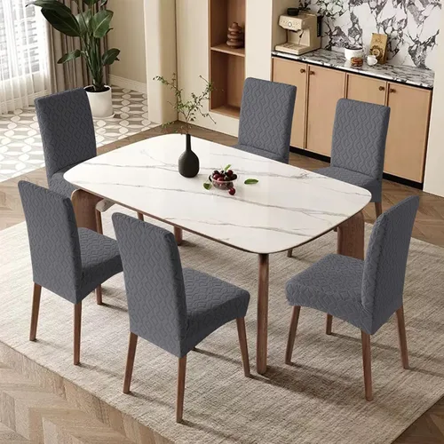Miniatura 2 de Genina Juego de 4 fundas impermeables para sillas de comedor, extraíbles y lavables, color beige grande