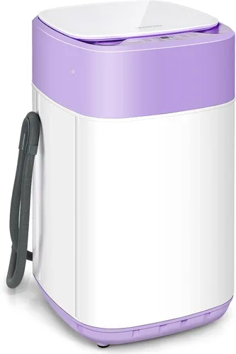 Miniatura 10 de COSTWAY Lavadora Portátil, Capacidad de 8 Libras, Bomba de Drenaje Integrada, Lavadora Compacta de Lavandería con 6 Programas, 6 Niveles de Agua