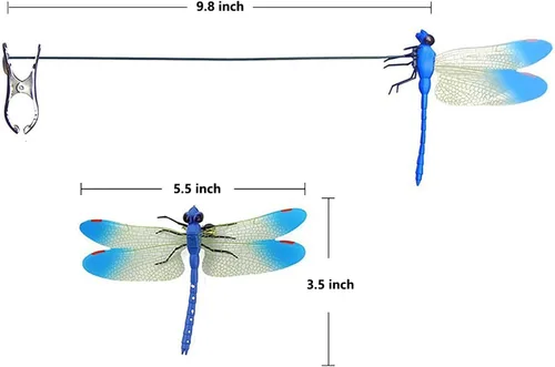 Miniatura 2 de 8 Pack Dragonfly Clips, 3D Simulation Fake Dragonflies Decoration for Garden Stakes, Yard Ornaments, Hat, Deer, Horse, Indoor and Outdoor