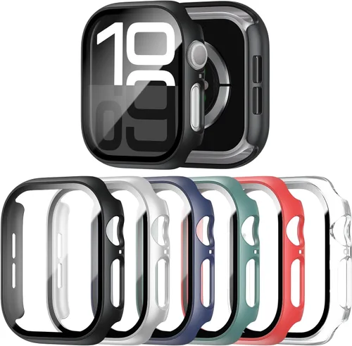 Miniatura 25 de Paquete de 6 fundas para Apple Watch SE 3 (2025)/SE 2/SE/Series 6/5/4 de 40 mm con protector de pantalla de vidrio templado, funda protectora