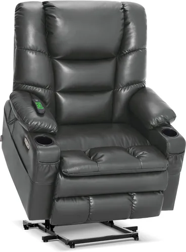 Miniatura 14 de MCombo Silla Reclinable Grande de Elevación con Triple Motor con Masaje y Calefacción Dual, Reposacabezas Ajustable para Personas Mayores Altas