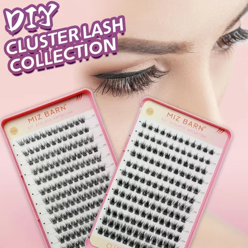 Miniatura 5 de 288 piezas racimos de pestañas DIY Extensiones de pestañas 3D Pestañas manga ultra-gran capacidad pestañas finas en racimo Kit para autoaplicación
