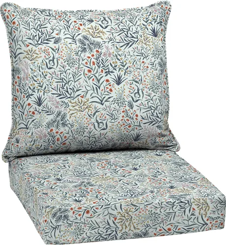 Miniatura 51 de Arden Outdoor Deep Seat Cushion Set, 24 x 24 pulgadas, Cojín para patio resistente al clima, a la lluvia y a la decoloración para silla, sofá y sofá