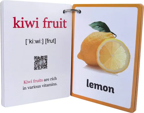 Miniatura 6 de 21 unids/set fruta niños regalos inglés tarjetas flash tarjeta de bolsillo educativo aprendizaje bebé juguetes para niños pre-jardín de infantes