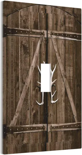 Miniatura 2 de Cubierta de Interruptor de Palanca Única de Asta de Venado de Madera de Estilo Rústico de Granja Placa Decorativa de Pared de 1 Banda Placa Frontal