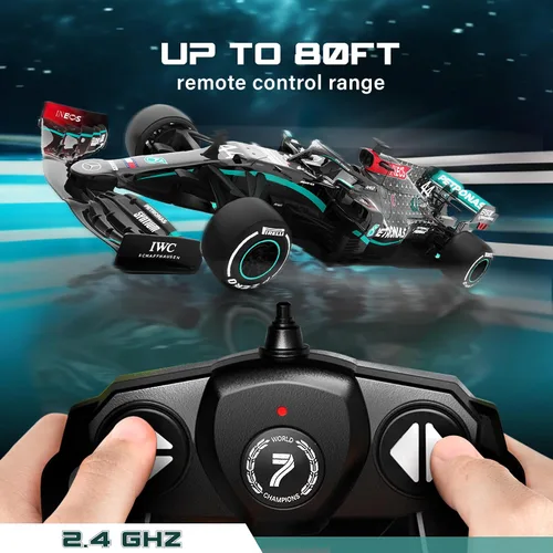 Miniatura 6 de Voltz Toys Auténtico auto de control remoto Mercedes-Benz F1 W11 con licencia 1:18, colección F1 para niños y adultos, auto RC de 2.4 GHz para 1:18