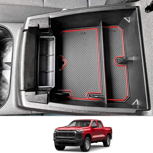 Miniatura 9 de CDEFG Bandeja organizadora de consola central para Chevy Colorado GMC Canyon 2025 2026 para Chevy Colorado GMC Canyon 2023-2025 2026, caja de Negro