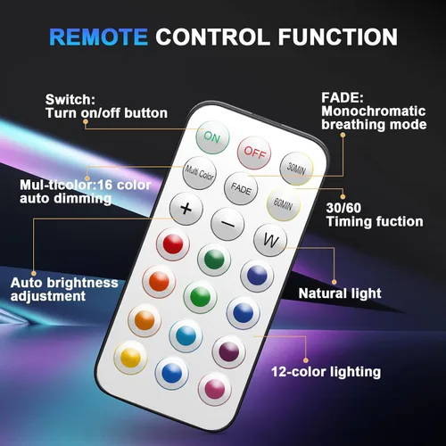 Miniatura 4 de Luces de disco con control remoto, 13 colores intercambiables, luces LED de disco con pilas, regulables, para debajo del gabinete, con 1 control