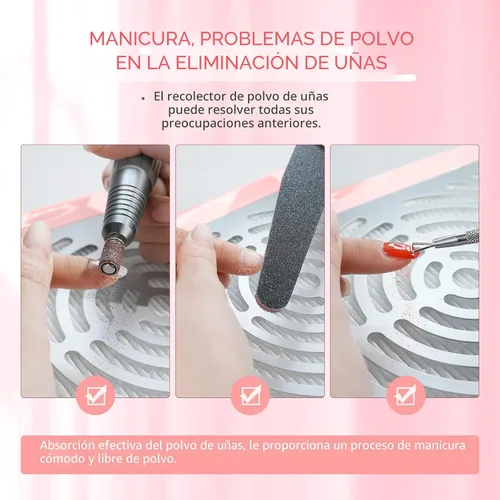 Miniatura 5 de SAVILAND Colector de Polvo para Uñas con Lámpara – Potente Ventilador de Vacío para Uñas 40W Colector Extractor de Polvo Eléctrico Máquina de A-Rosa