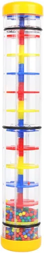 Miniatura 10 de Rainmaker palo de lluvia de 12 pulgadas para bebés tubo sonajero palo de lluvia agitador musical instrumento sensorial auditivo juguete para bebé