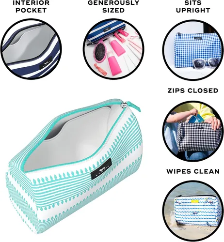 Miniatura 2 de SCOUT Packin' Bolsa de maquillaje térmica, gran bolsa de aseo y maquillaje resistente al agua para mujeres, con cierre de cremallera