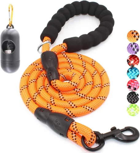 Miniatura 12 de BAAPET Correa para perro de 2/4/5/6 pies con cómodo mango acolchado e hilos altamente reflectantes para perros pequeños, medianos y grandes