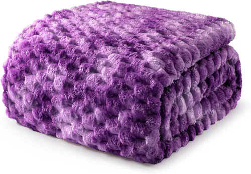 Miniatura 54 de Exclusivo Mezcla - Manta de vellón extragrande, 50 x 70 pulgadas, elegante, tela jacquard suave, mullida, acogedora y ligera, para invierno