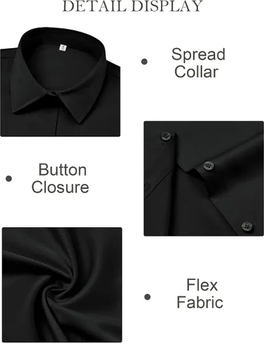 Miniatura 6 de Camisas con botones para mujer, ajustadas, de manga corta, con cuello, sin arrugas