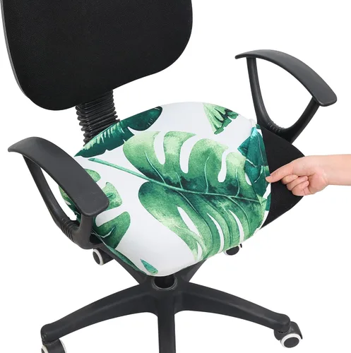 Miniatura 9 de Smiry - Fundas para silla de oficina y computadora con diseño impreso, ajuste elástico, universal, para escritorio, fundas para silla giratoria