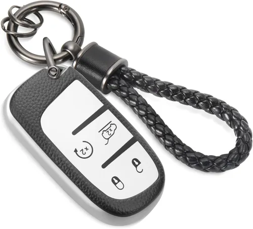 Miniatura 13 de para llavero de Cadillac con funda de TPU con superficie granulada y cuerda trenzada metálica, funda de llavero mejorada para 2020 en adelante CT4