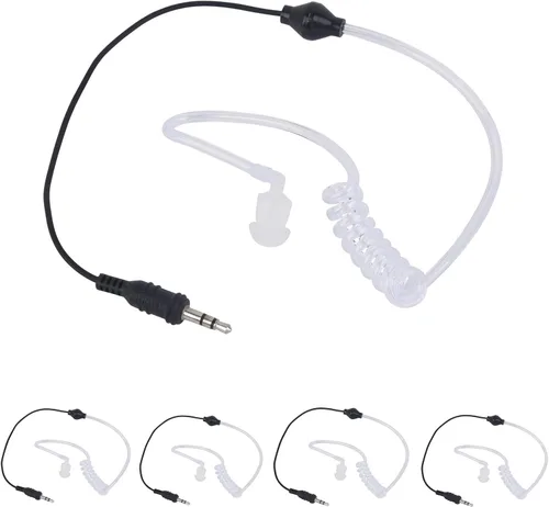 Short Listen Only - Auricular con tubo acústico de vigilancia de 0.138 pulgadas para Baofeng Kenwood Motorola Policial Altavoz Micrófono Hombro Mic