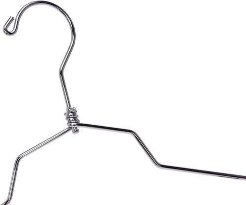 Miniatura 4 de Quality Hangers Perchas de metal para faldas con clips, paquete de 10 perchas de alambre para pantalones con gancho giratorio, perchas resistentes